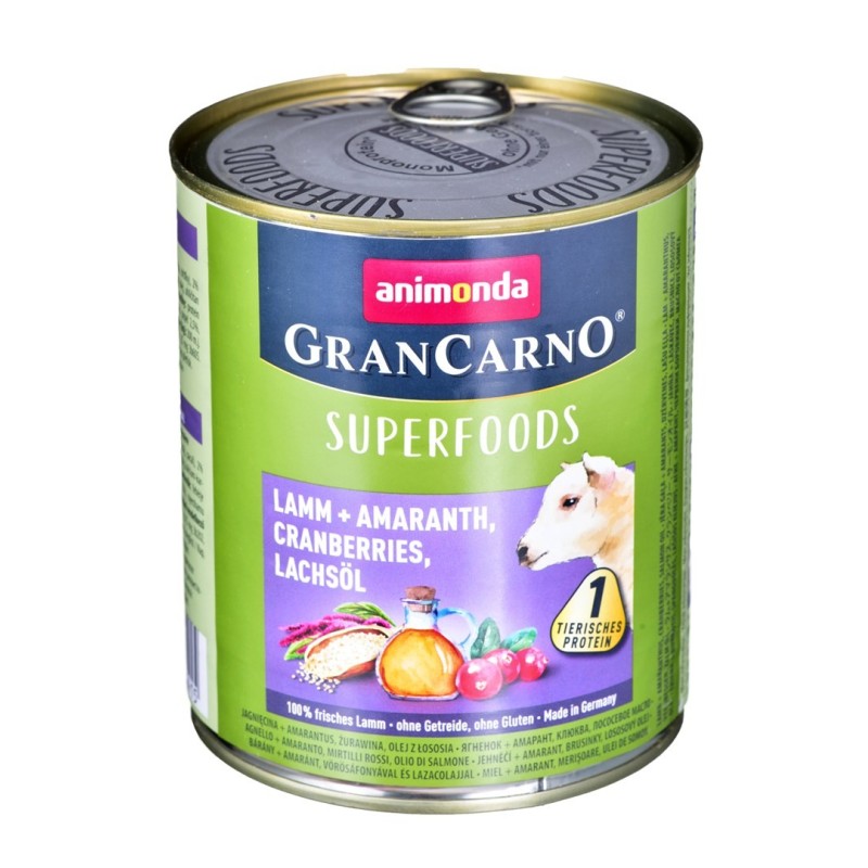 ANIMONDA GranCarno Superfoods jagnięcina - mokra karma dla psa - 800g