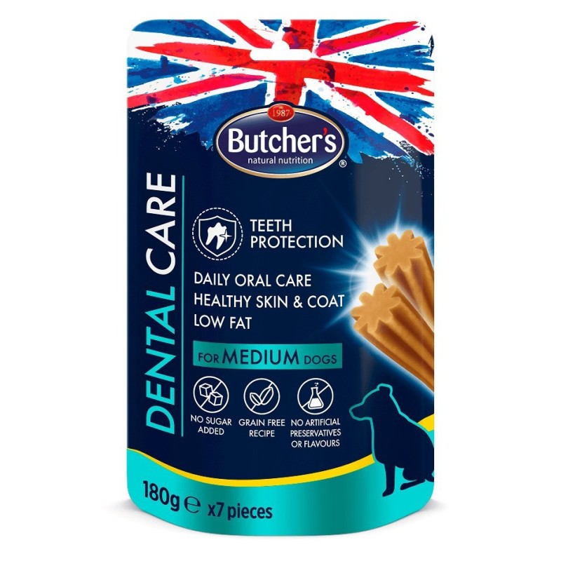 BUTCHER'S Dental Care for medium dogs - przysmak dentystyczny dla psów średnich - 180 g